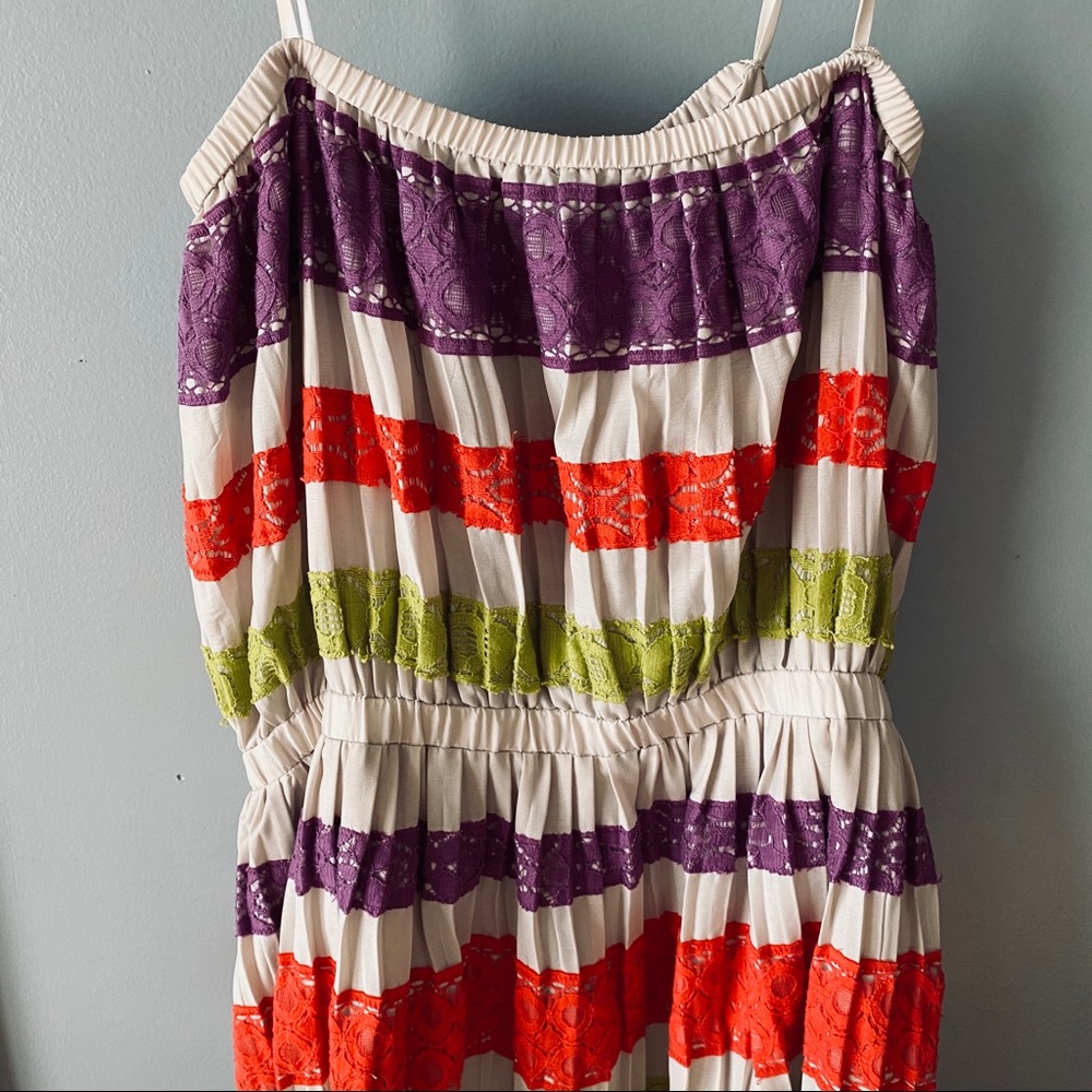 BCBGMaxAzria lace striped strapless dress - Picture 6 of 8